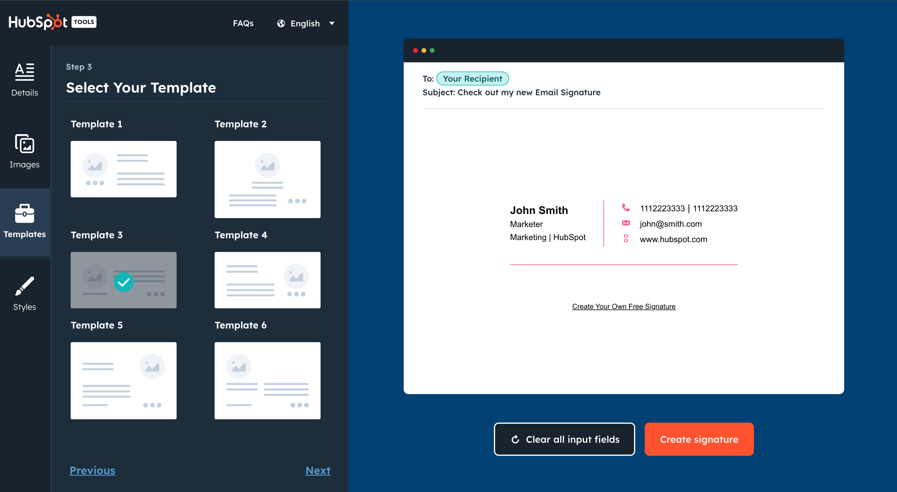 Free email signature template generator by hubspot